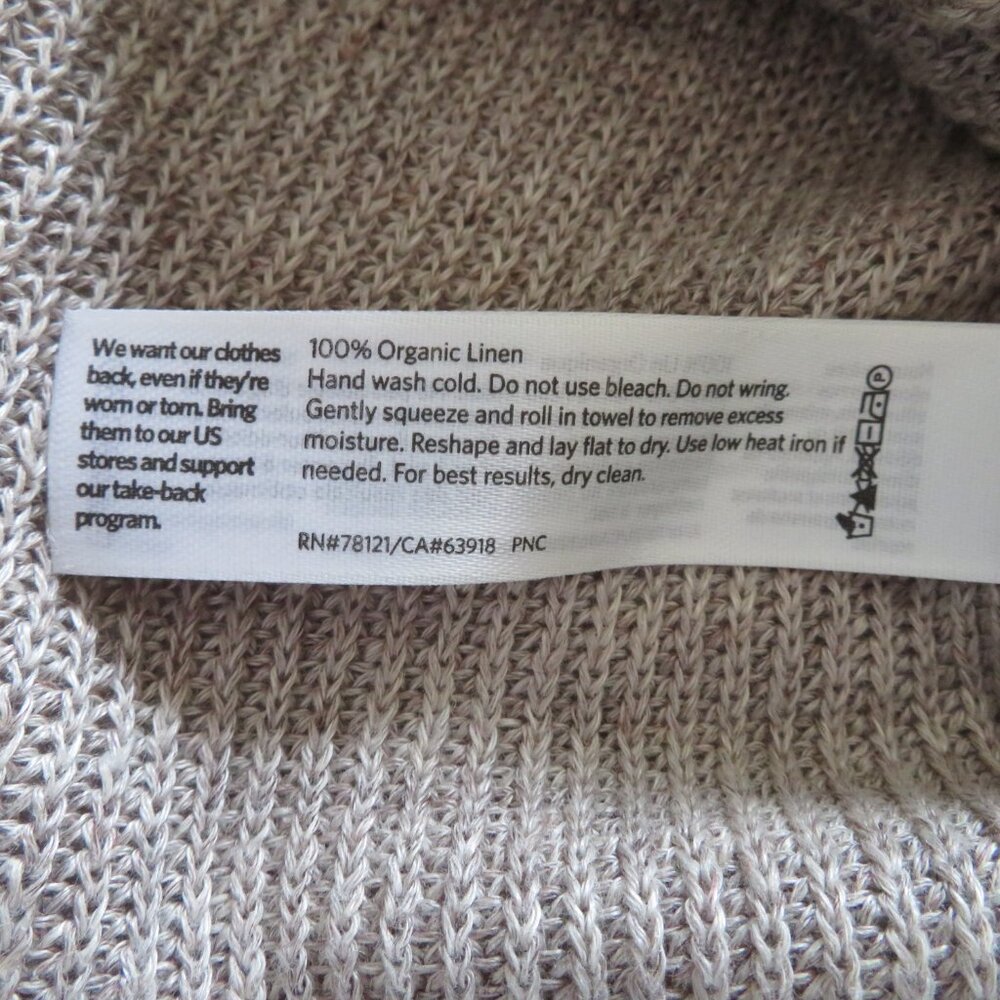 Eileen Fisher Organic Linen Melange Boat Neck Top - Tan - Size Large - NWT - Picture 11 of 13